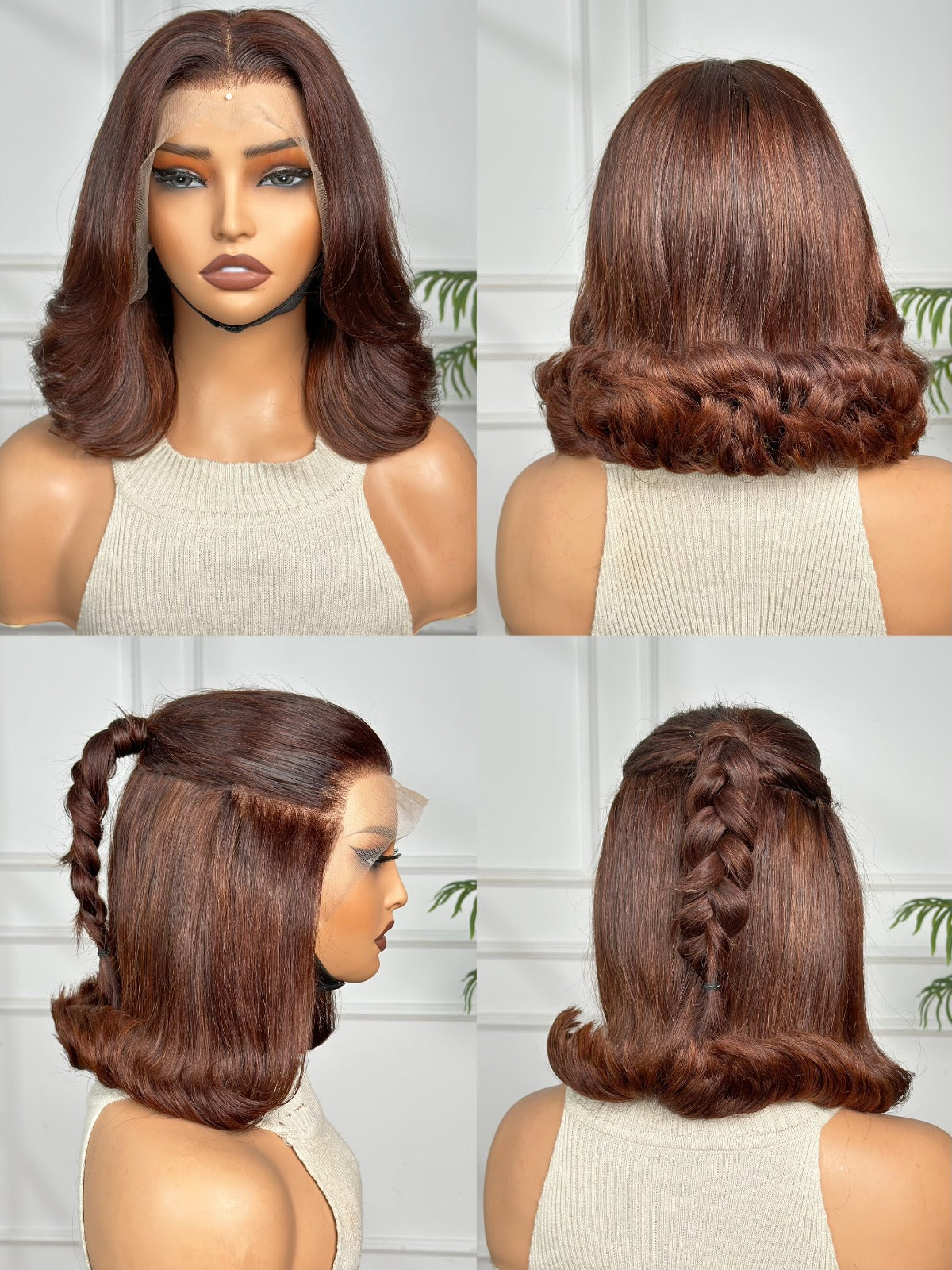 12" Brown 13 x 4 Wavy Frontal Wig