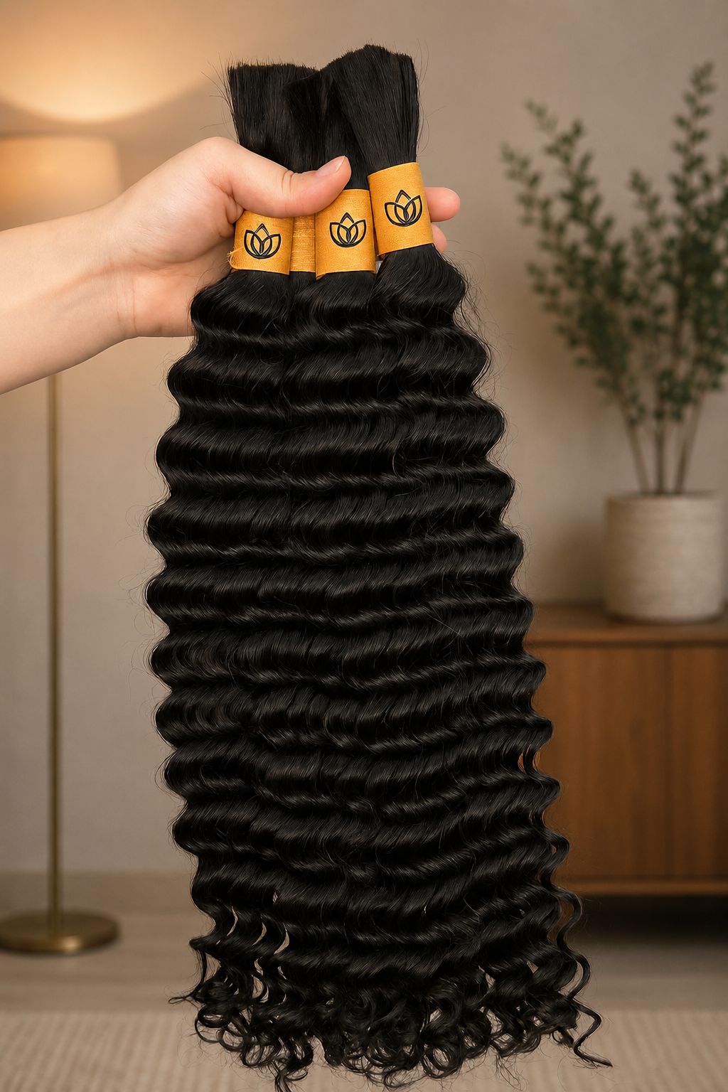 Deep wave bulk human hair for bohemian braids and goddess styles