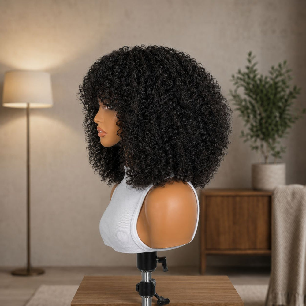 Curly Fringe 12 inch wig side view