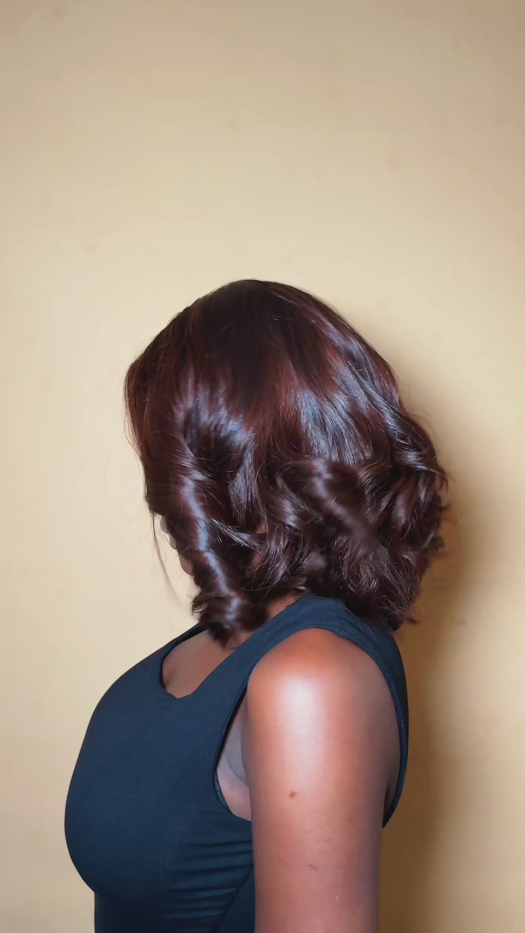 Premium virgin human hair chocolate brown body wave bob wig