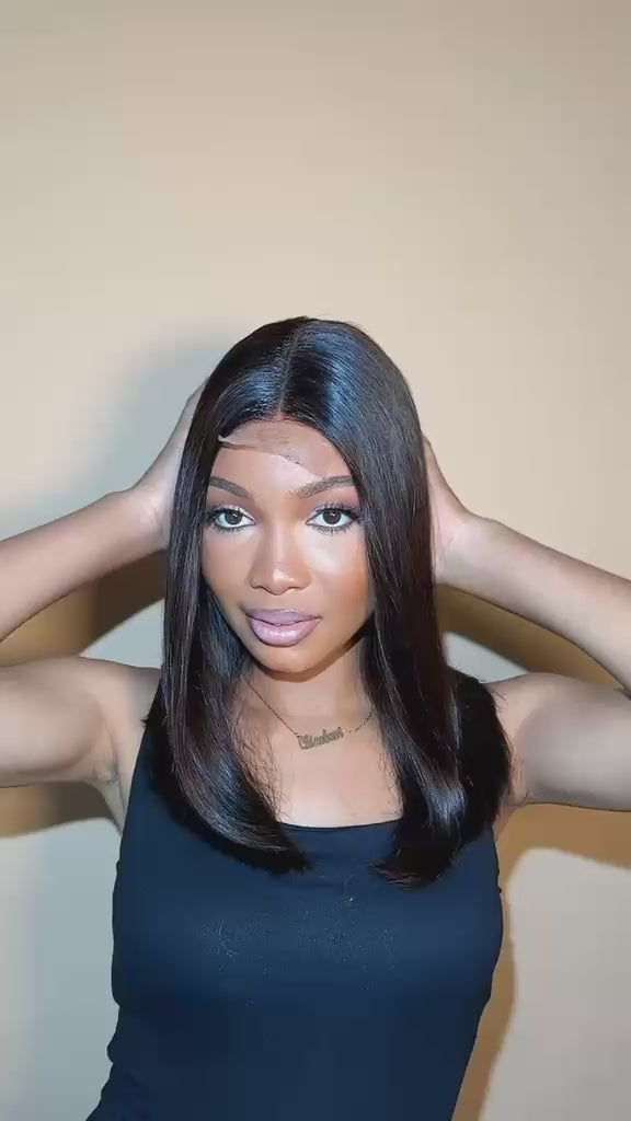 Human Luxe Hair HLH Luxe Bob with sleek straight raw hair texture